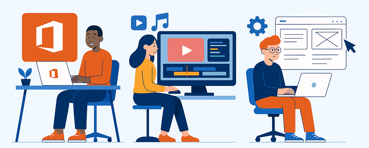 Travaillons ensemble Montage Audiovisuel, UX/UI & Web | Expert Office 365